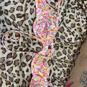 Kulani Kinis Pink Floral Triangle Bikini Top